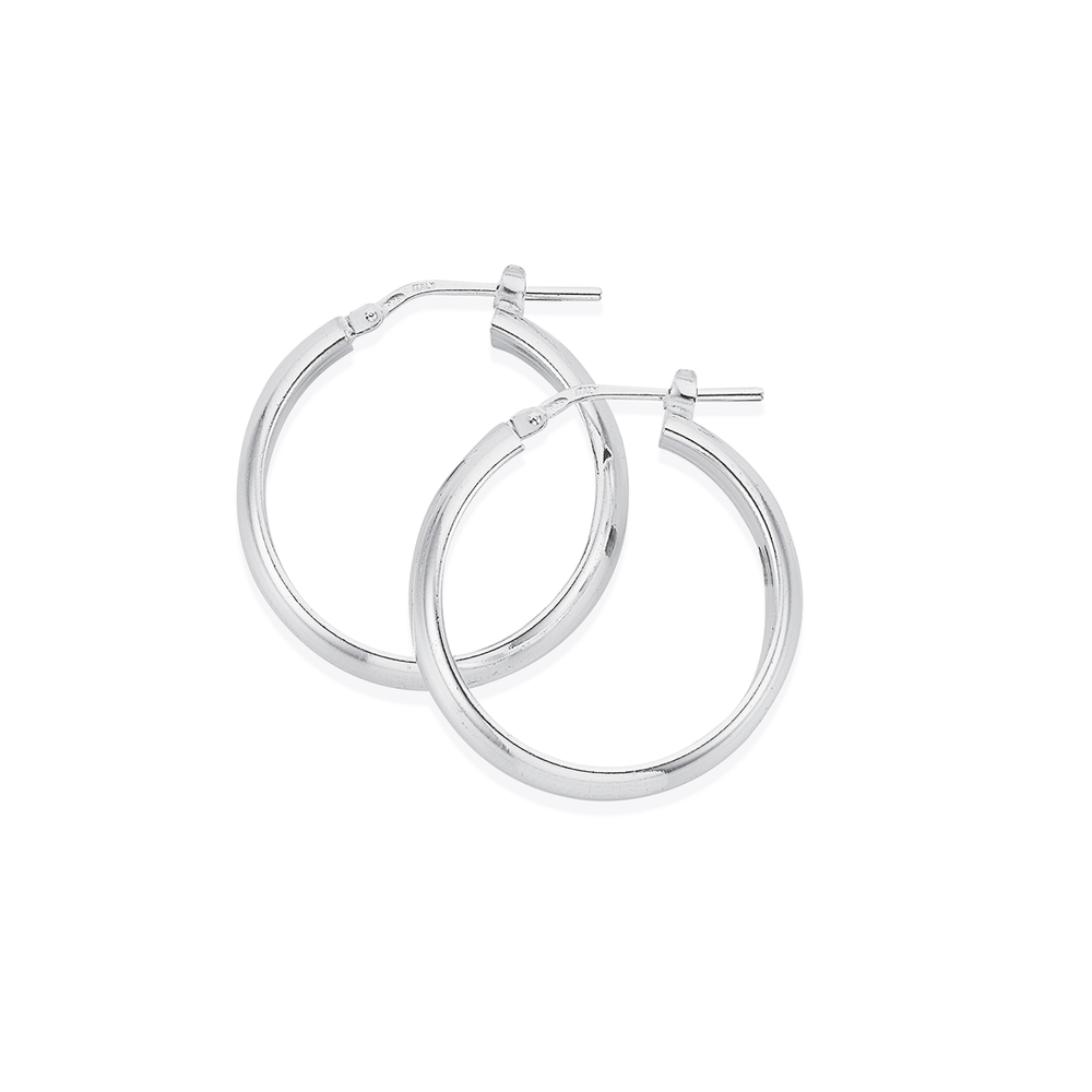 sterling silver hoop earrings 25mm 1301026 135201